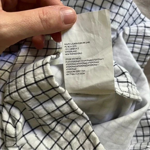 Club Monaco Cadhell White and Navy Checkered Romper Size 4 - Picture 7 of 8